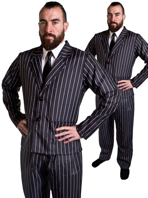 Mens 1920s Pinstripe Gangster Suit 20s Fancy Dress Hub
