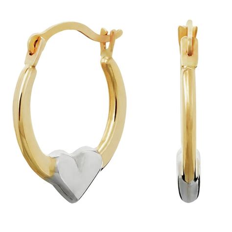 Buy Revere 9ct Yellow Gold Heart Creole Hoop Earrings Womens Earrings Argos