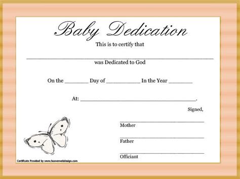 Certificate Of Dedication For Babies Now Is The Time For