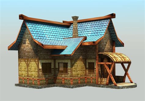 3d Model Low Poly Village House Cgtrader