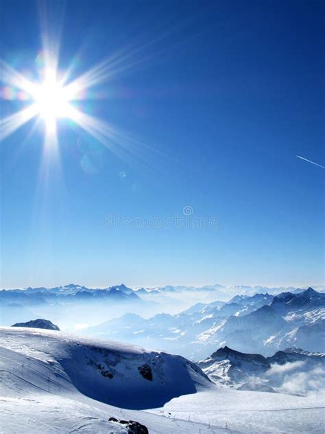 Alps Winter Panorama Stock Photo Image Of Clouds Mountain 7562780