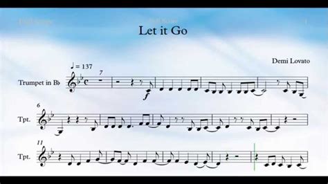 Let It Go Frozen Trumpet Sheet Music Frozen Let It Go Sheet Music For