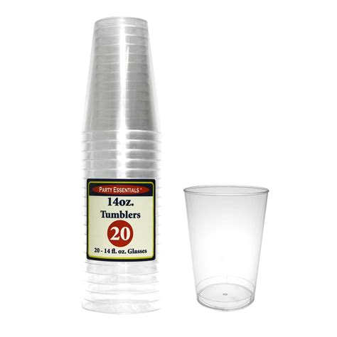 Clear Plastic 14 Oz Tumbler Party Cups 20 Count