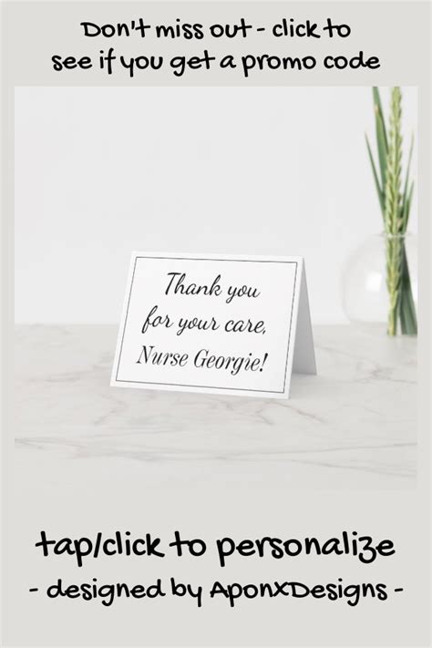 Elegant And Classy Thank You For Your Care Card Custom