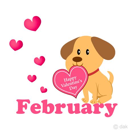 Hello February Month With Flowers Hearts Leaves And Cute Clip Art