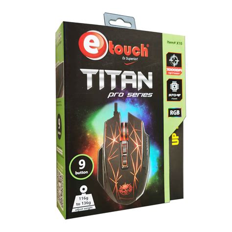 Pc Gaming Mouse Gamer X10 Titan Profesional 7000 Dpi Programable Etouch