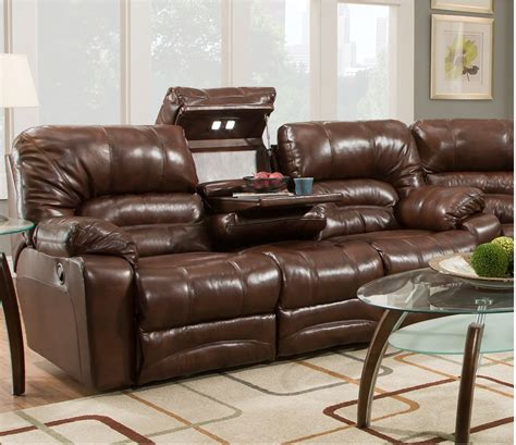 Legacy Leather Reclining Sofa Wdrop Down Table And Lights Nis118206460