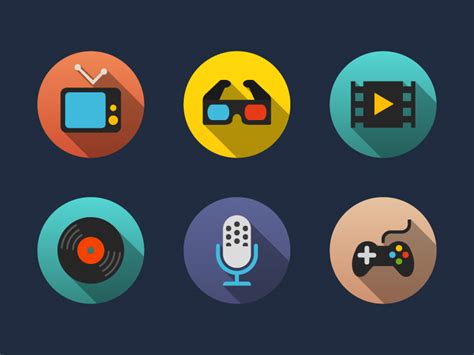 Multimedia Flat Icons By Creative Ink On Dribbble