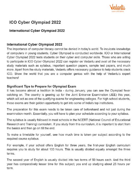 Ico Cyber Olympiad 2022 Pdf