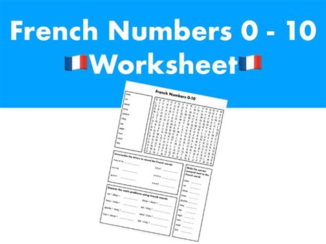 French Numbers Worksheet 0-10