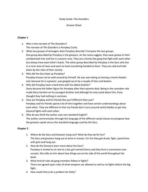 The Outsiders Book Pdf Chapter 1 Answer Key Pdf