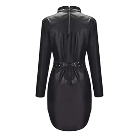 top totty gigi black sexy dominatrix gothic matt leather rivet dress tcj1114 ggt boutique