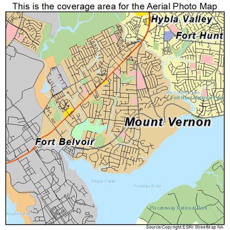 Aerial Photography Map Of Mount Vernon Va Virginia