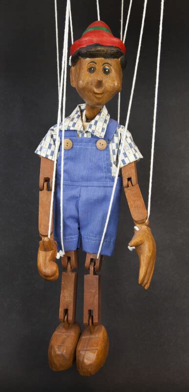 Italy Pinocchio Jointed String Marionette Made From Wood Full View