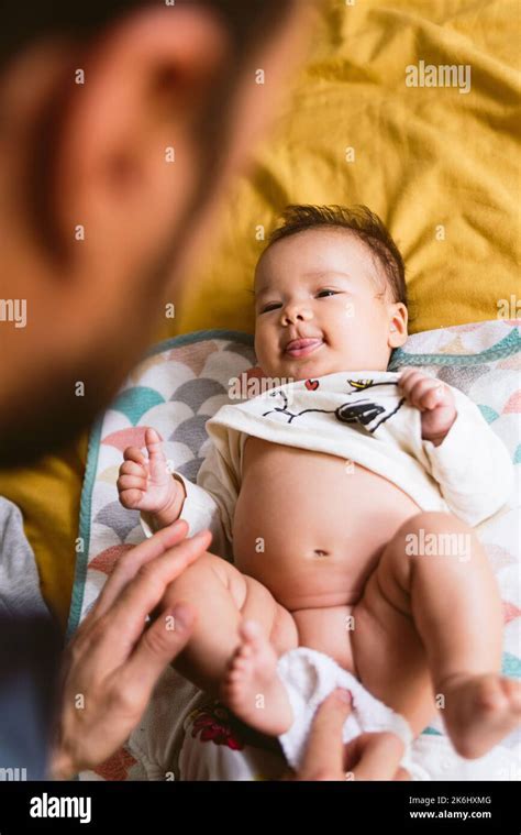 Baby Nappy Change Father Hi Res Stock Photography And Images Alamy