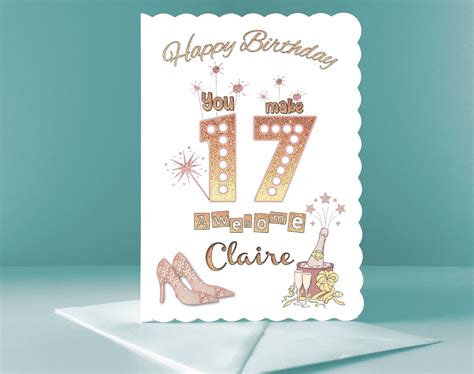 Personalised Handmade 17th Birthday Card You Make 17 Awesome Etsy Uk