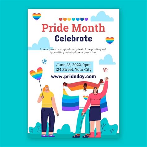 Free Vector Flat Lgbt Pride Month Vertical Poster Template