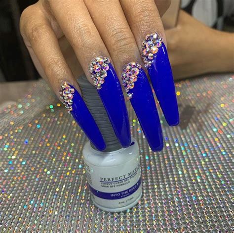 royal blue nails with diamonds a glamorous look for your fingertips