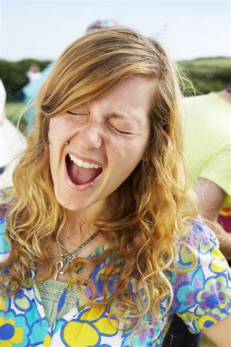 girl outdoors screaming stock image f003 2727 science photo library