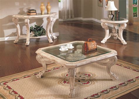 Michael Amini Lavelle Blanc Traditional Luxury Living Room Wood Trim Tufted Sofa Set By Aico