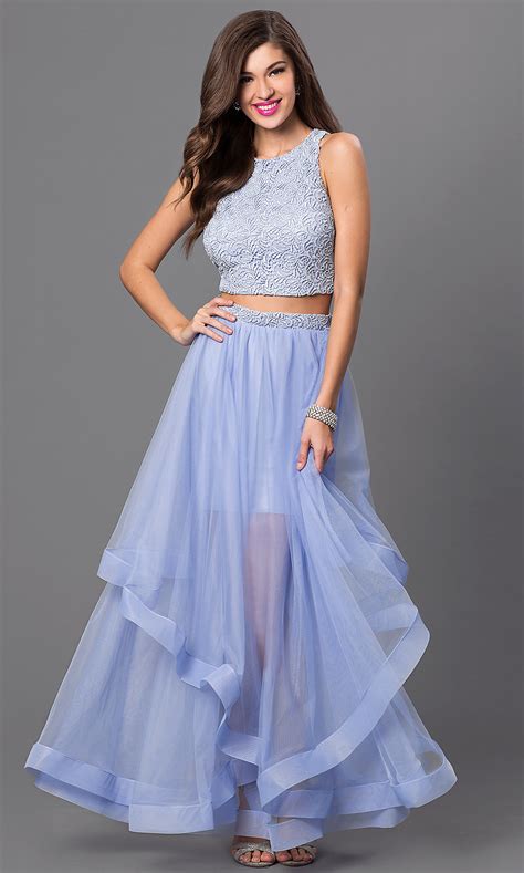 Long Two Piece City Triangle Dresses Promgirl