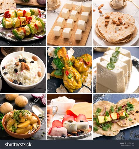 Traditional Indian Food Photo Collage Indian Stock Foto 371951602