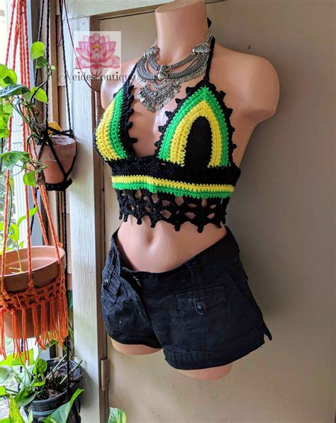 jamaican top jamaican crochet top jamaican festival outfit etsy