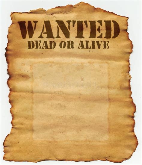 Wanted Dead Or Alive Poster With Blank Spot For Photo Sponsored