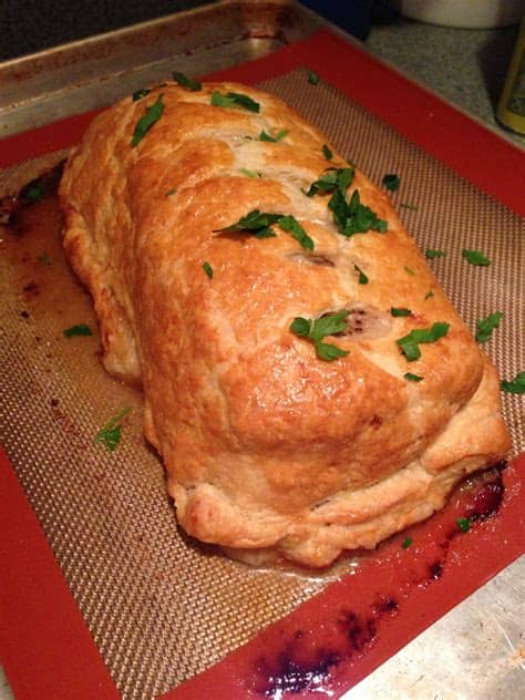This link is to an external site that may or may not meet accessibility guidelines. Salmon en croute with mushroom stuffing and lemon foam ...