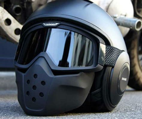 Shark Raw Blank Matte Black Motorcycle Helmet Gadget Flow