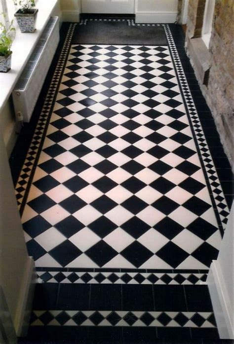 40+ Elegant Black And White Floor Tile For Your Kitchen Design | White