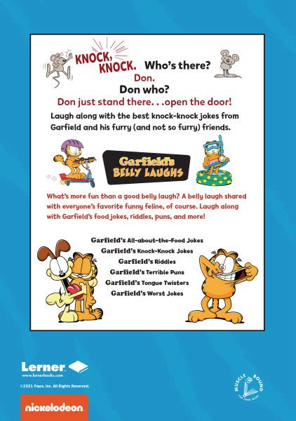 Flower jokes with hidden answers and joke ratings! Garfield's ® Knock-Knock Jokes - Lerner Publishing Group