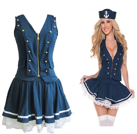 Buy Utmeon Sexy Halloween Women S Sailor Costume High Navy Blue Sailor Costume