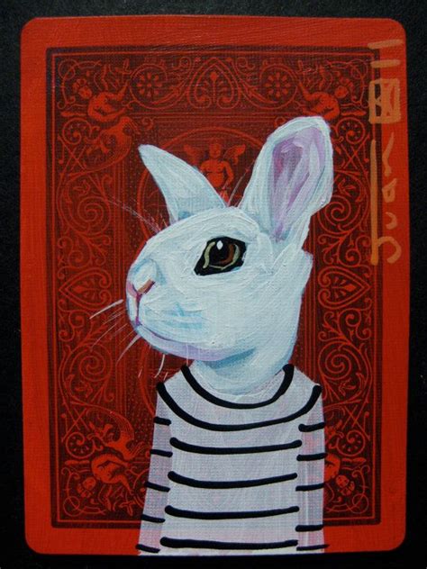 Rabbit Portrait N79 Aceos Card 25x35 Etsy Painting Acrylic