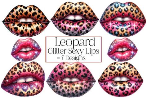Leopard Glitter Sexy Lips Sublimation Graphic By Smmedia · Creative Fabrica