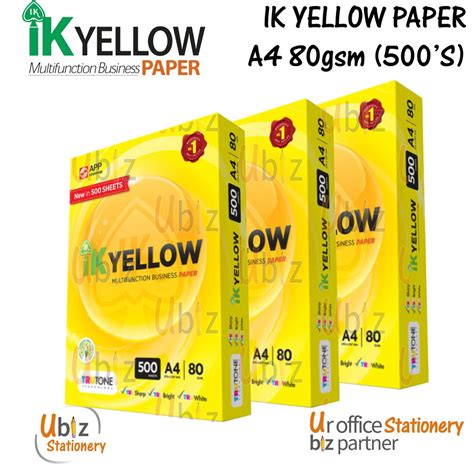 Ik Yellow A4 Paper 80gsm 500 Sheets Shopee Malaysia