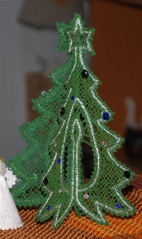 Fsl Battenberg Lace Christmas Tree Ornament Advanced Embroidery Designs