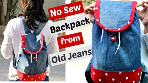 Diy No Sew Backpack From Old Jeans Recycle Old Denims
