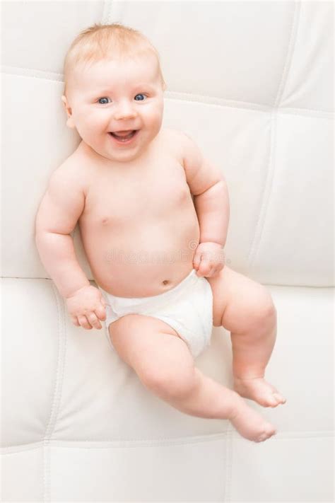 Cute Baby Wearing Diaper Stock Image Image Of Adorable 8858725
