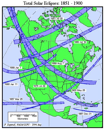 Nasa Maps Of Solar Eclipses In North America
