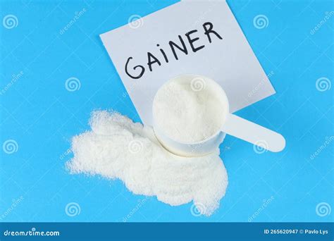 Gainer In A Spoon Sports Nutrition And A Measuring Spoon Royalty Free