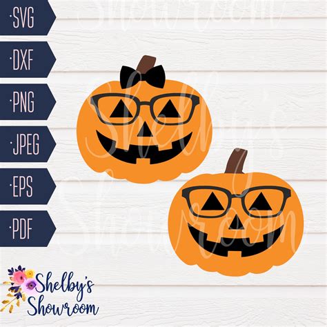 Cute Pumpkin Svg Cut File For Halloween Pumpkin With Bow Etsy