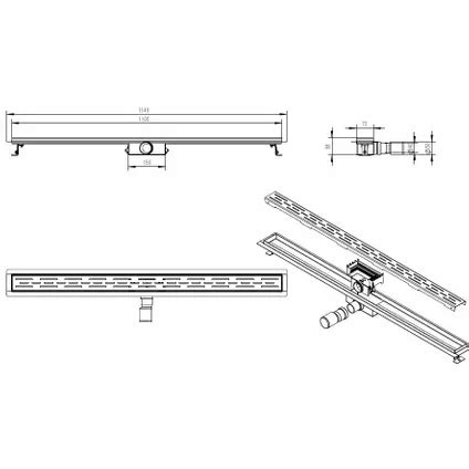 Sanifun Wiesbaden Eco RVS Douchegoot Met Flens 110cm