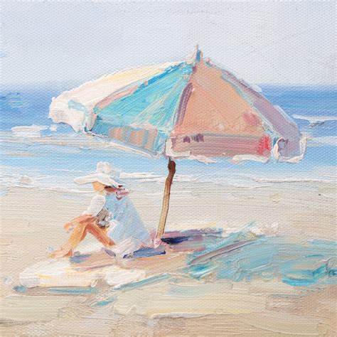 Marie Burford Oil Painting Beach Scene Ebth