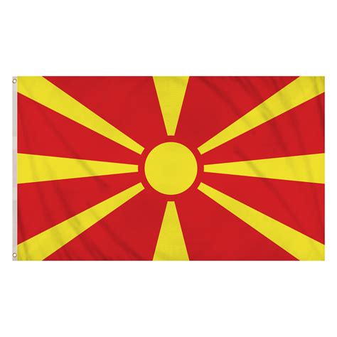 Republic Of Macedonia Flag 5ft X 3ft Polyester Double Stitched Seam