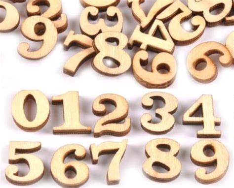 Natural Wooden Numbers Craft Wedding Card Making Scrapbook Number Craft