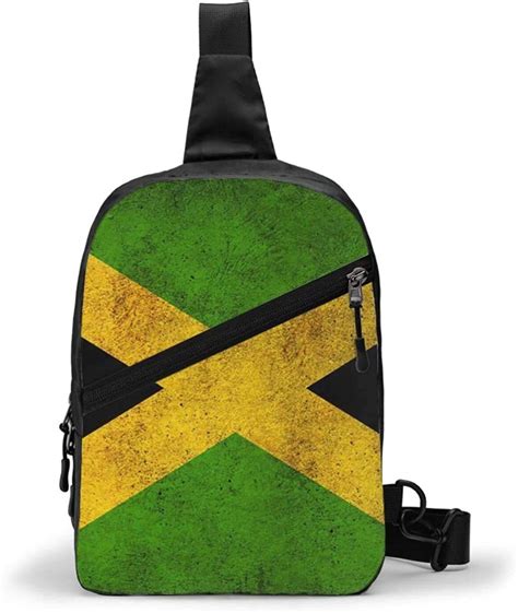 jamaica flag retro sling bag crossbody shoulder chest outdoor hiking travel personal pocket bag