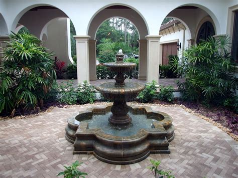 Fountain Courtyard Landscaping Ideas For The House Outside