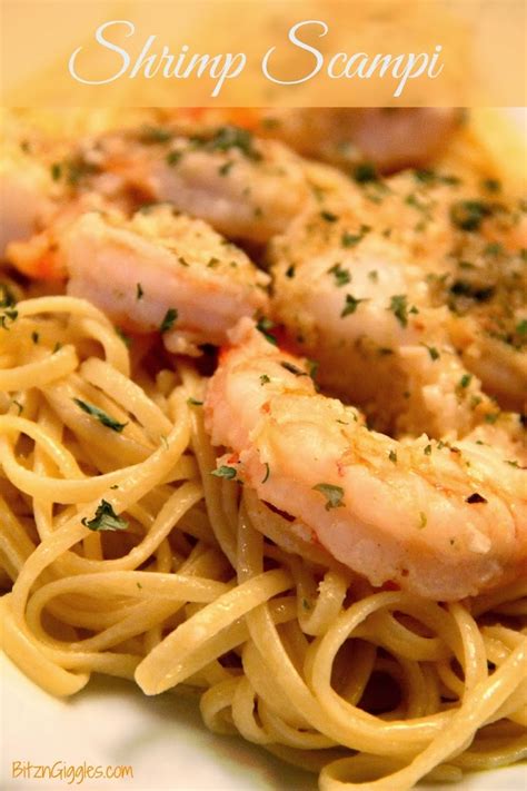 Mix shrimp with drained pasta in a serving bowl. Shrimp Scampi - Bitz & Giggles