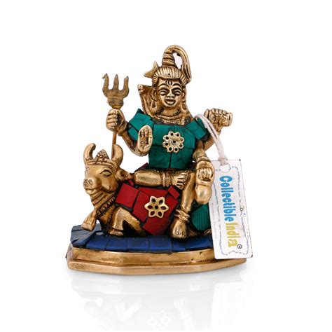 Buy Collectible India Brass Lord Shiva Nandi Idol Hindu God Shiva Sitting On Nandi Statue Shiva